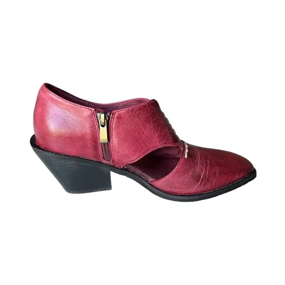 Antelope Shoes (37), Burgundy Red BOHO cutout booties, chic, size EU 37-US 6-6.5