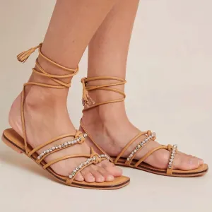 Anthropologie Boho Ankle-Tie Sandals