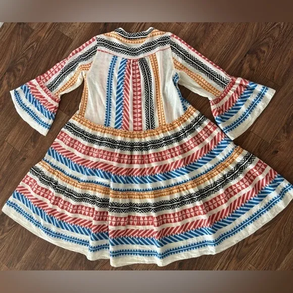 Anthropologie Devotion TwinsEmbroidered Ella Tunic Dress