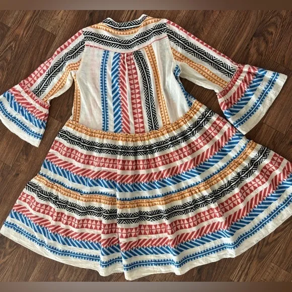 Anthropologie Devotion TwinsEmbroidered Ella Tunic Dress