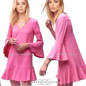 Anthropologie {HD in Paris} NWT pink bell sleeve dress *shop@iamwarrior