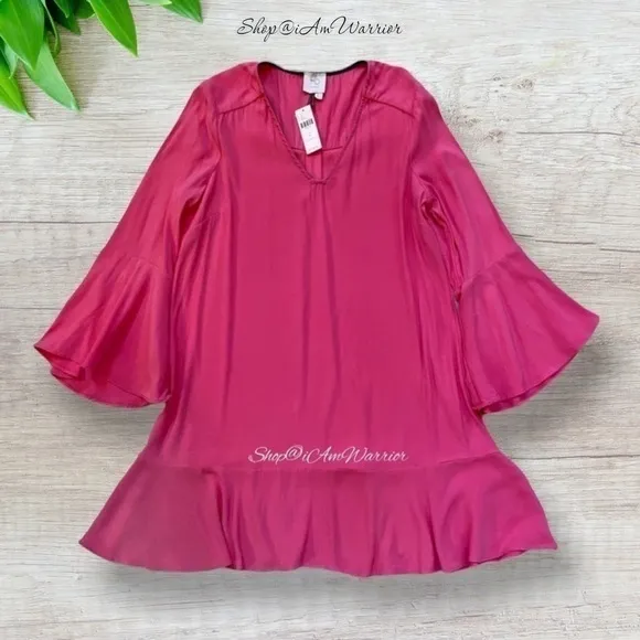 Anthropologie {HD in Paris} NWT pink bell sleeve dress *shop@iamwarrior