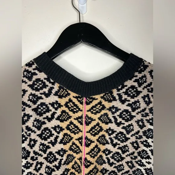 Anthropologie Maeve Ellinor Sweater Leopard Print 1X VGUC