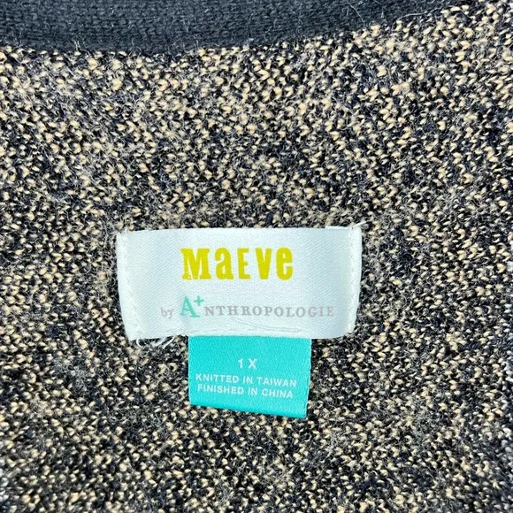 Anthropologie Maeve Ellinor Sweater Leopard Print 1X VGUC