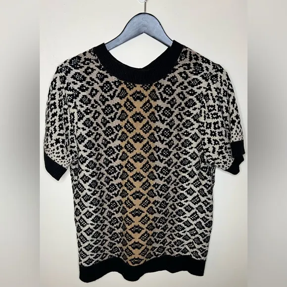 Anthropologie Maeve Ellinor Sweater Leopard Print 1X VGUC