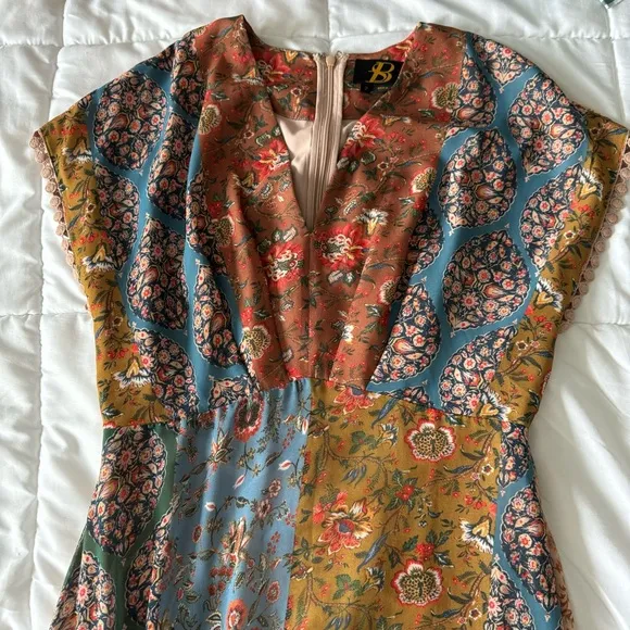 Anthropologie Sachin and Babi Angelica Floral Patchwork Maxi Dress