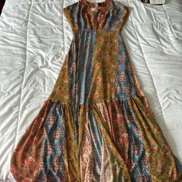 Anthropologie Sachin and Babi Angelica Floral Patchwork Maxi Dress