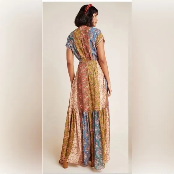 Anthropologie Sachin and Babi Angelica Floral Patchwork Maxi Dress