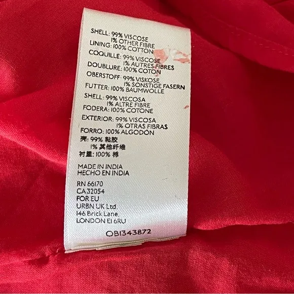 Anthropologie Tiered Ruffle Midi Dress Coral Metallic Fairycore Boho Prairie NWT