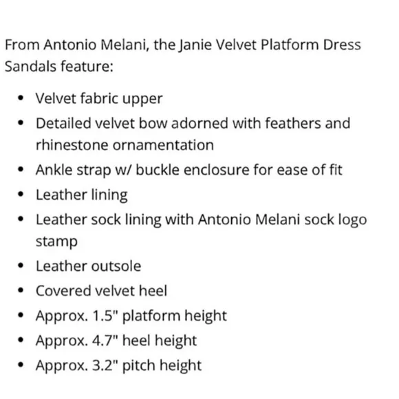Antonio Melani JANIE Velvet Platform Dress Sandal Crystal Angel Black Multi Size
