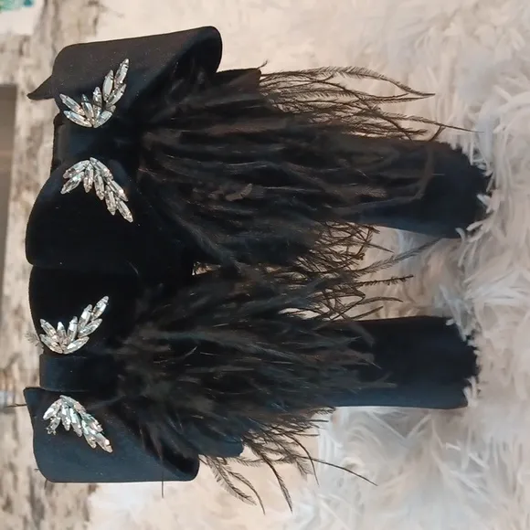 Antonio Melani JANIE Velvet Platform Dress Sandal Crystal Angel Black Multi Size