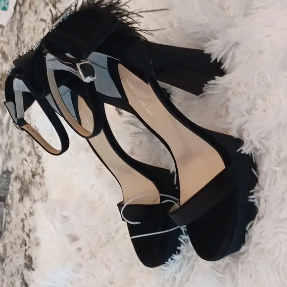 Antonio Melani JANIE Velvet Platform Dress Sandal Crystal Angel Black Multi Size