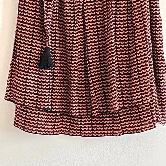 Apiece Apart Baja Tie Skirt – Navy &amp; Burnt Orange – Silk – Size 4
