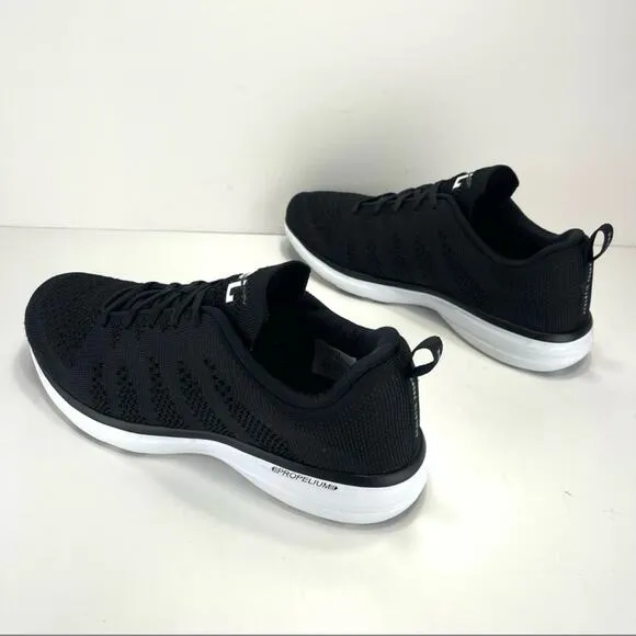 APL (ATHLETIC PROPULSION LABS) TECHLOOM PRO BLACK &amp; WHITE SOLES RUNNING SNEAKERS