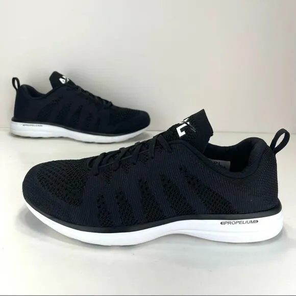 APL (ATHLETIC PROPULSION LABS) TECHLOOM PRO BLACK &amp; WHITE SOLES RUNNING SNEAKERS