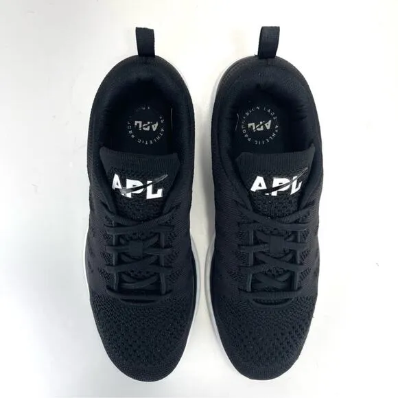 APL (ATHLETIC PROPULSION LABS) TECHLOOM PRO BLACK &amp; WHITE SOLES RUNNING SNEAKERS