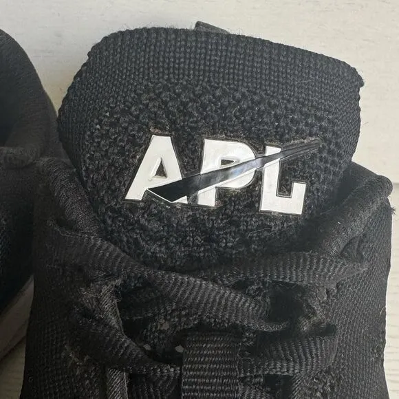 APL Techloom Pro Women’s Running Shoes 7.5 Black White Knit Athleisure Sneakers