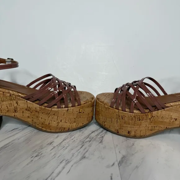 Aquatalia Elene Cork Platform Heel Sandal 10