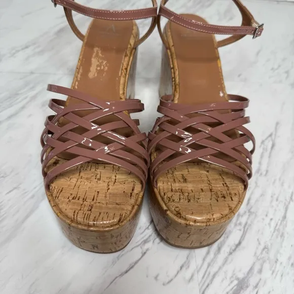 Aquatalia Elene Cork Platform Heel Sandal 10