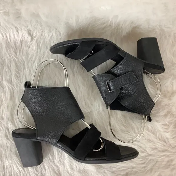Arche Black Leather Ankle Wrap Farage High Heel Sandals EU 40 US 9