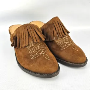 Ariat Unbridled Shirley Whiskey Women's Fringe Mule Brown 8.5