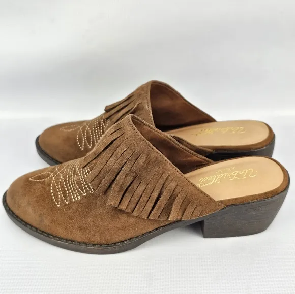 Ariat Unbridled Shirley Whiskey Women's Fringe Mule Brown 8.5