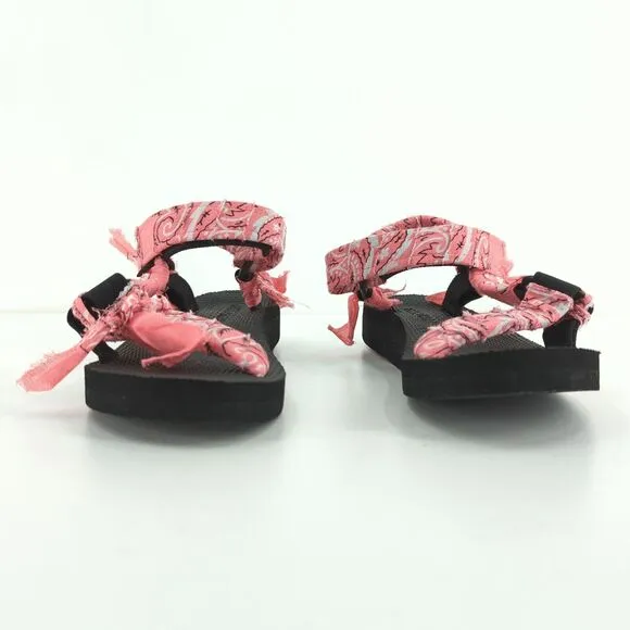 Arizona Love Women US 7 37 Trekky Sandals Pink Paisley Bandana Boho Open Toe NEW