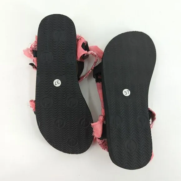 Arizona Love Women US 7 37 Trekky Sandals Pink Paisley Bandana Boho Open Toe NEW