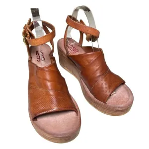 A.S. 98 Niall Platform Shoes Sandals Size 41 / 9.5-10 Brown Diamond Dot Boho