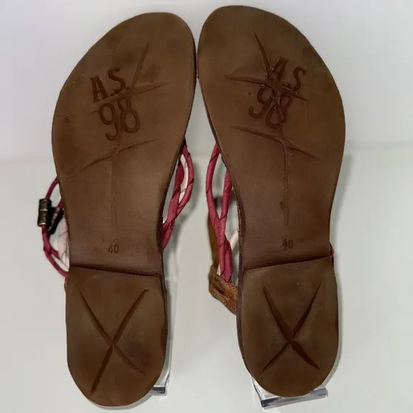 A.S.98 Women’s Leather Sandals – Handcrafted Italian Design, Multi-Strap Detail,