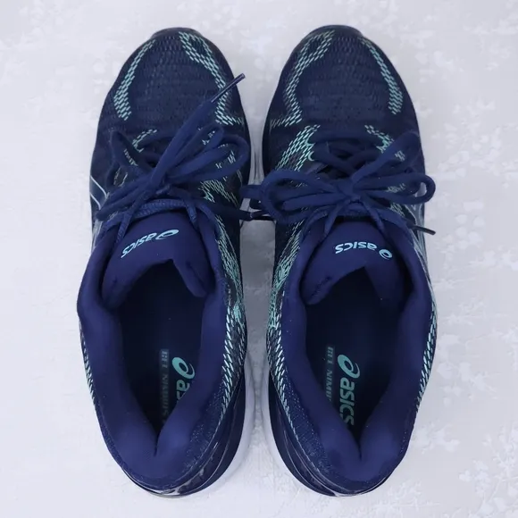 ASICS Gel Nimbus 20 Running Shoes US 10 Indigo Blue Opal Green
