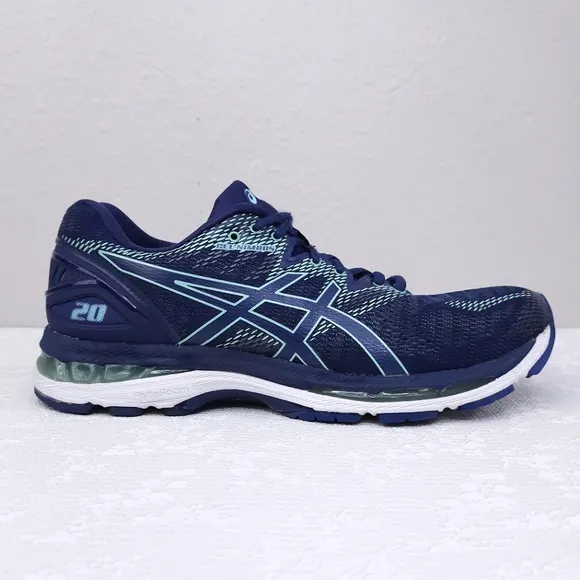 ASICS Gel Nimbus 20 Running Shoes US 10 Indigo Blue Opal Green
