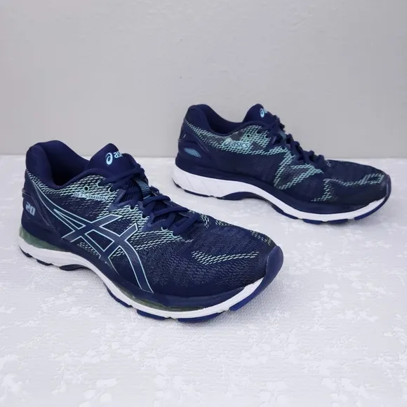 ASICS Gel Nimbus 20 Running Shoes US 10 Indigo Blue Opal Green