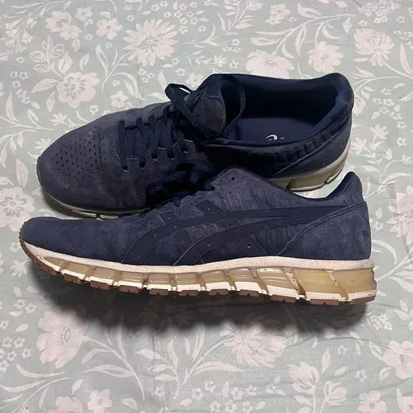 Asics Gel-Quantum 360 Suede Athletic Running Shoes Navy Blue Mens Size 12