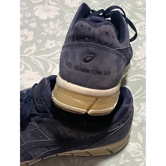 Asics Gel-Quantum 360 Suede Athletic Running Shoes Navy Blue Mens Size 12