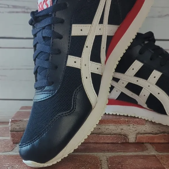 Asics Tiger Retro Runner Men's Size 10 Shoes Midnight Navy White Red Gorpcore