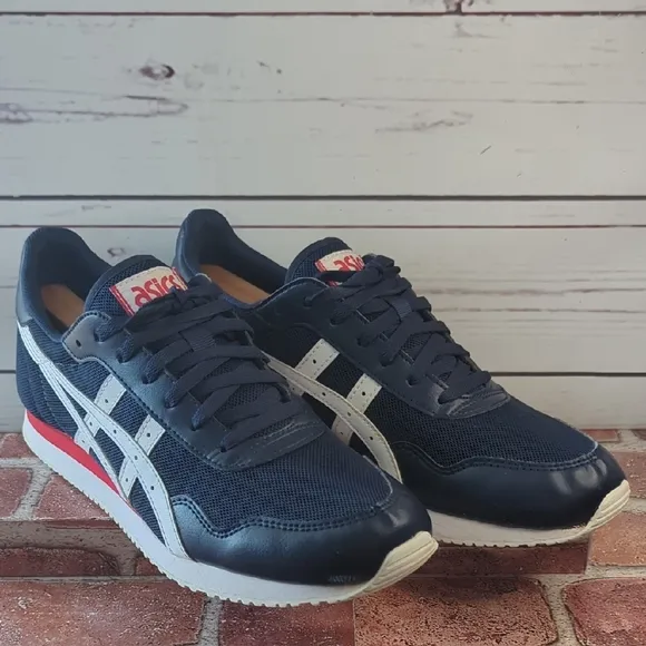 Asics Tiger Retro Runner Men's Size 10 Shoes Midnight Navy White Red Gorpcore
