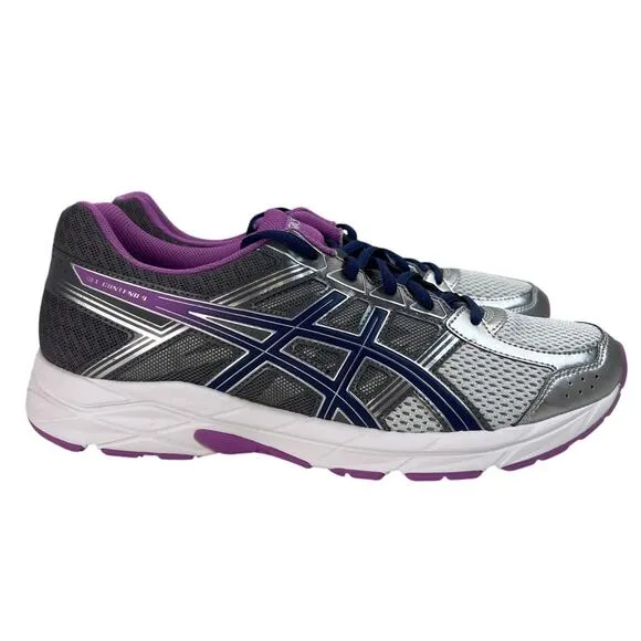 Asics Women's GEL-Contend 4 Running Shoes Silver/Campanula/Carbon Size 11 T765N