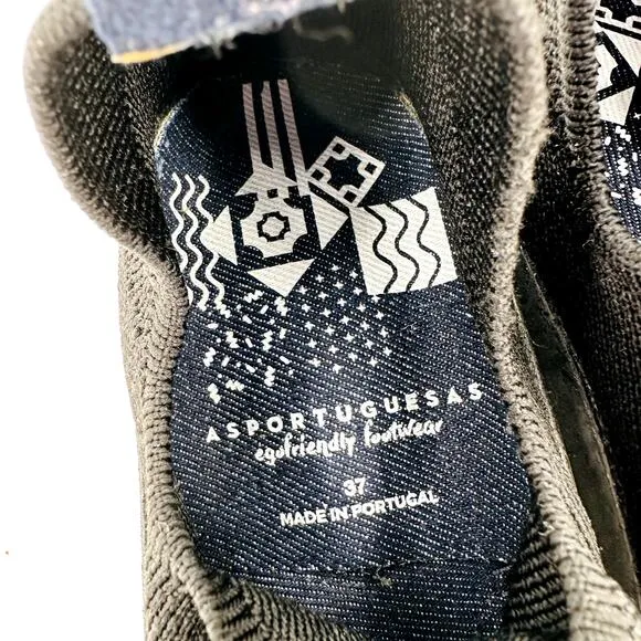 Asportuguesas Knit Platform Clip Slip on Sneaker Shoe Black Womens size 6.5 New