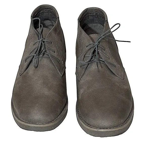 ATTENTION MENS - SIZE 7.5 - GRAY - STYLE NAME - KANE CHUKKA LACE UP ANKLE BOOT