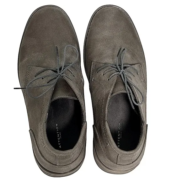 ATTENTION MENS - SIZE 7.5 - GRAY - STYLE NAME - KANE CHUKKA LACE UP ANKLE BOOT