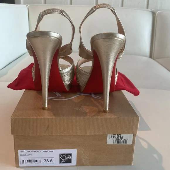 Authentic Christian Louboutin Gold Platform Sandals