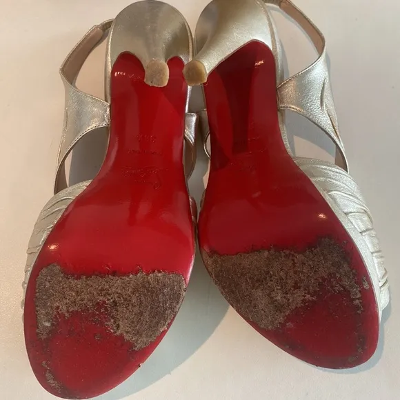 Authentic Christian Louboutin Gold Platform Sandals