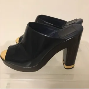 Authentic Tory Burch Platform Shoes Dark Blue Sz 7