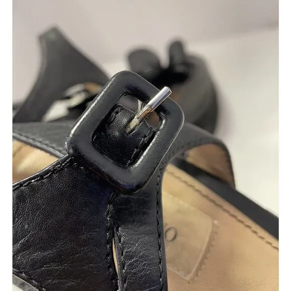 Authentic Valentino Black Leather Bow Espadrille Platform Wedge Sandal Size 39