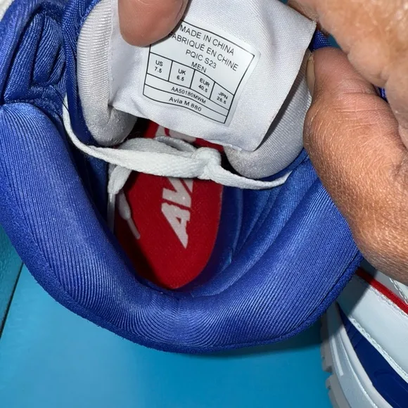 Avia 880 Men’s Basketball Shoes, High Top Retro Sneaker- Red, White, Blue