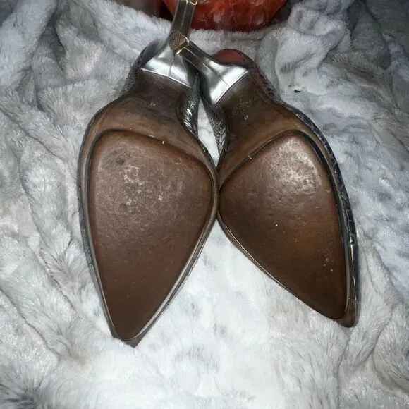 Awesome Holographic Silver Jeffrey Campbell Pumps, Size 8