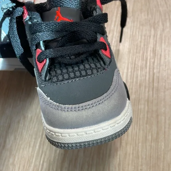 Baby Toddler Gray/Black Air Jordan 4 Retro Basketball Sneakers Shoes size US 6C