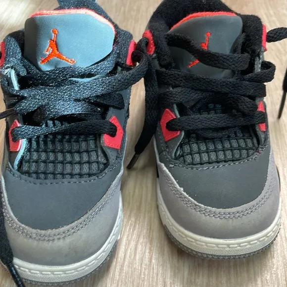 Baby Toddler Gray/Black Air Jordan 4 Retro Basketball Sneakers Shoes size US 6C
