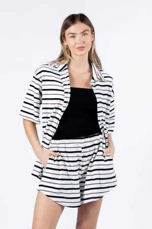 Backyard Hangout Neutral Striped Terrycloth Set FINAL SALE